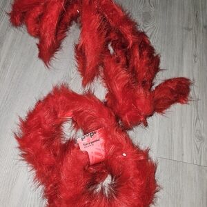 Festive Red Fuzzy Garland